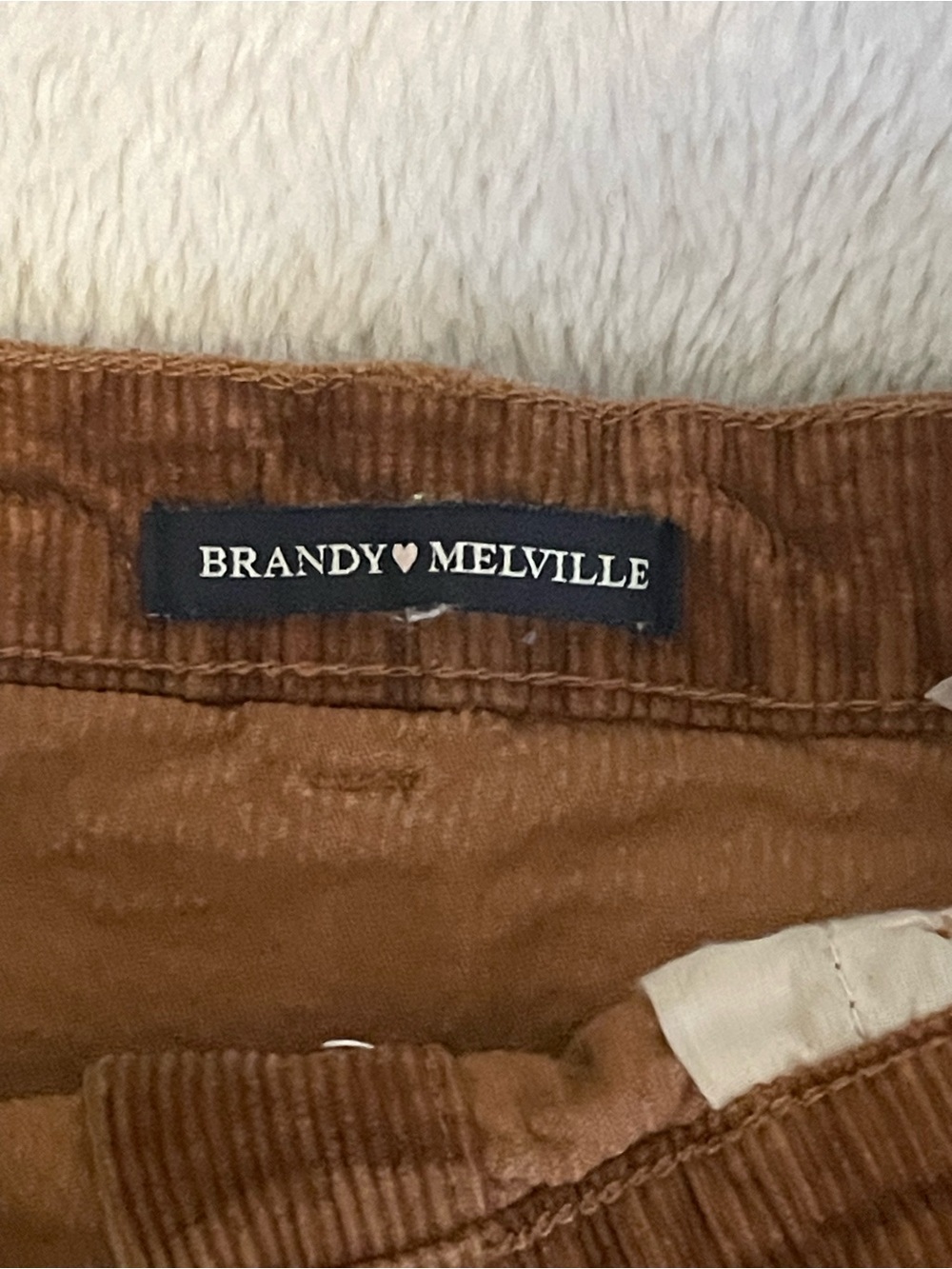 Brandy Melville Corduroy Brown Skirt - Picture 2 of 3